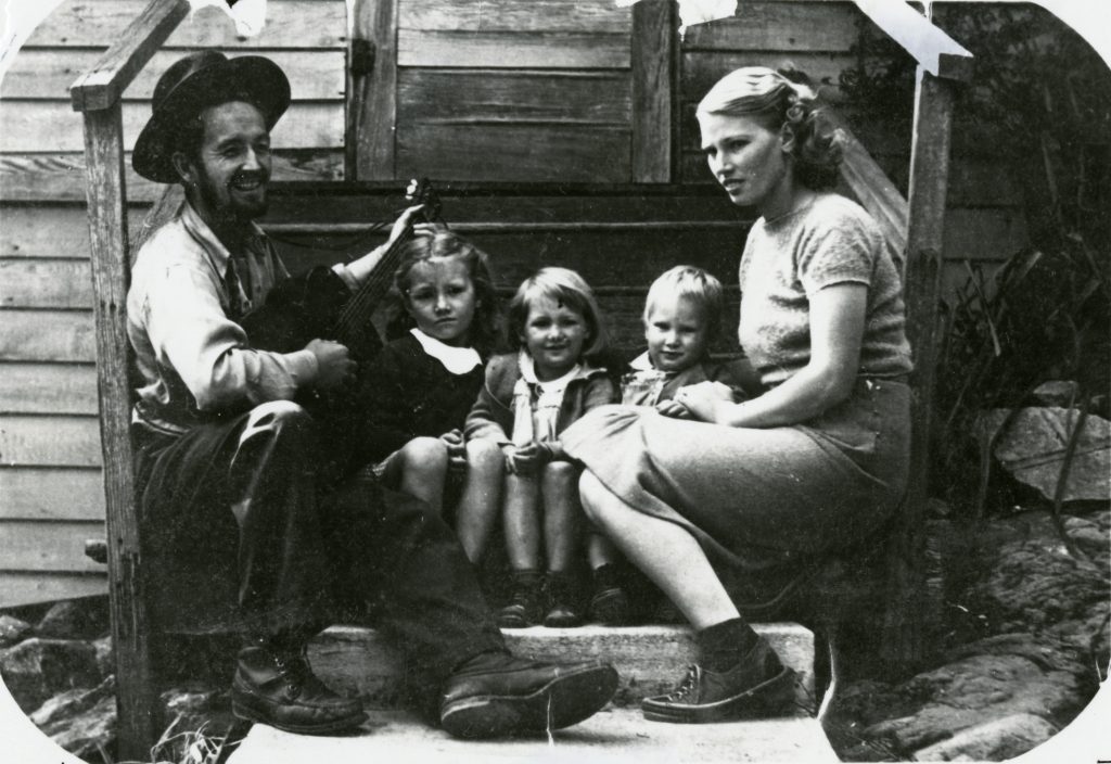 Woody Guthrie and his Family in 1941 (courtesy of the Woody Guthrie Museum)